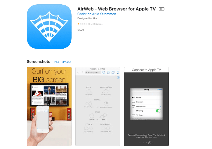 AirWeb-Web-Browser-for-Apple-TV